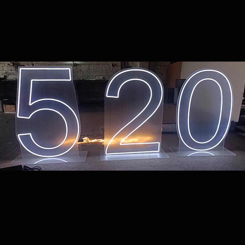 大号MARRYME求婚灯LOVE字母灯led霓虹灯10岁生日数字灯520发光字