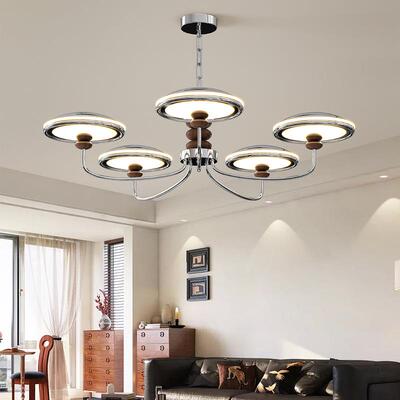 新款法式奶油风客厅吊灯中古星轨吊链护眼大厅主灯现代简约设计