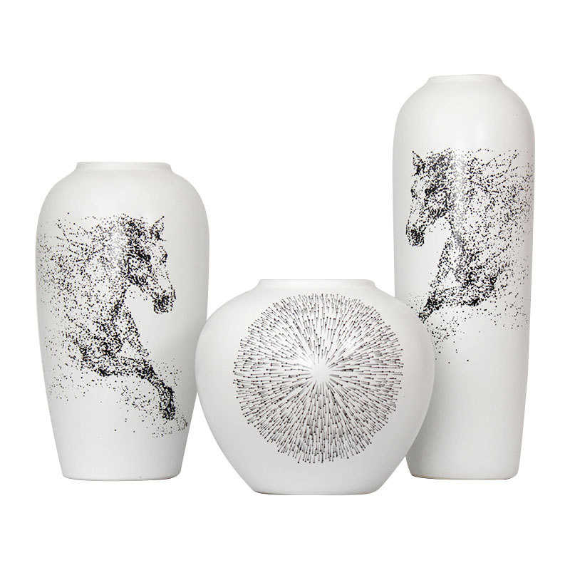 陶瓷花瓶现代简约家居干花装饰新中式插花花器花艺客厅电视柜摆件