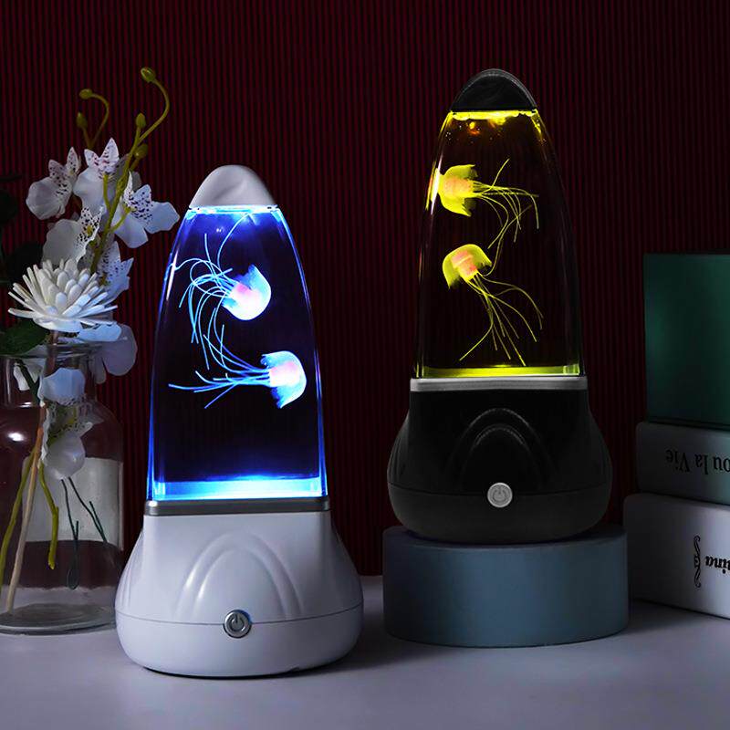 厂家热卖水母灯LED变色七彩熔岩灯创意装饰水族馆夜灯网红小夜灯