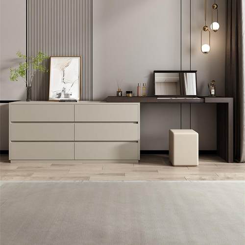 轻奢梳妆收台功能电视约柜纳多柜现代简斗TBG柜一体组合卧室化妆