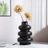 简约民客厅办公室热销台面款 花插陶瓷圈宿家居花瓶甜甜摆件