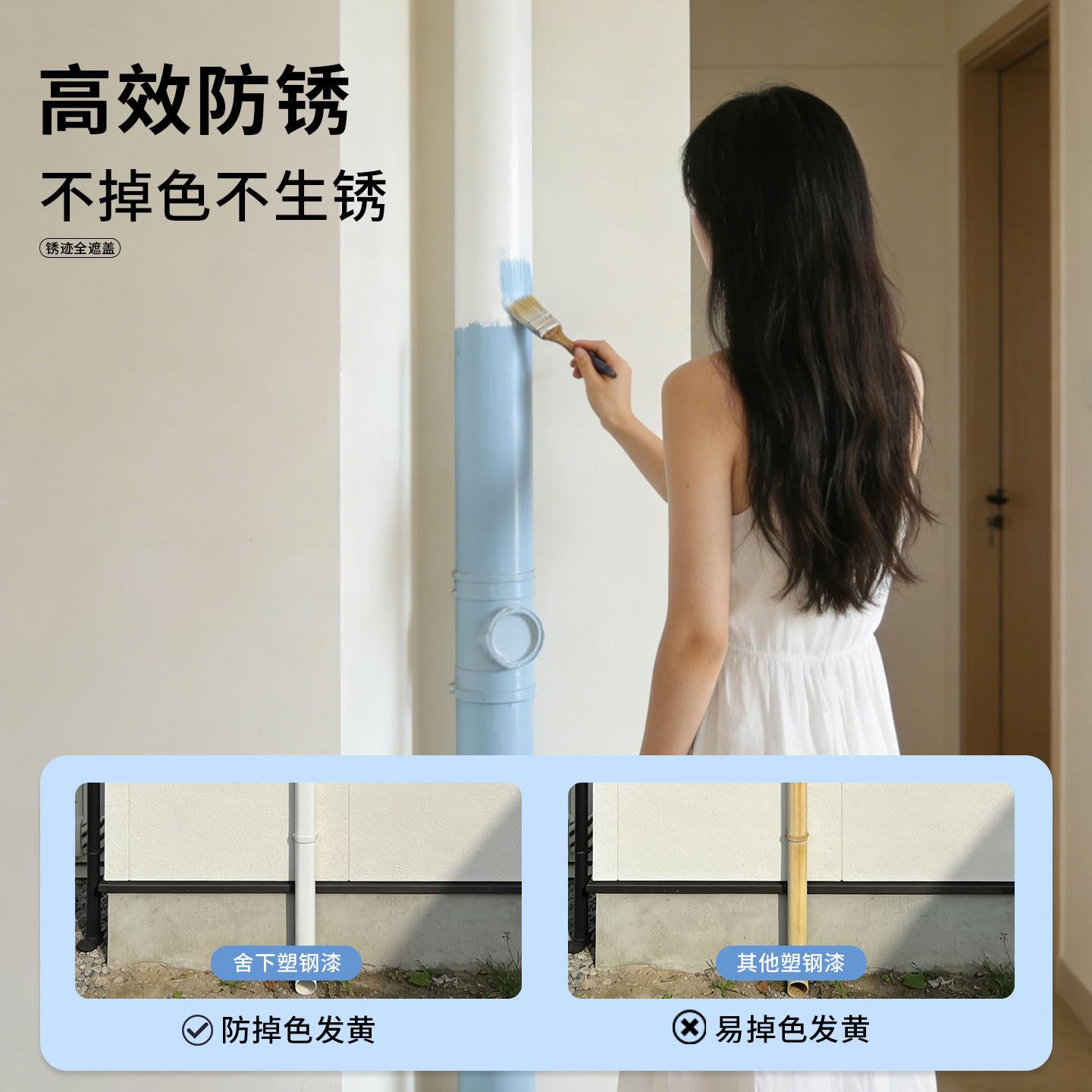 水性塑料漆塑料下水管消防排水管道翻新改色漆PVC/PC/ABS塑钢蓝色