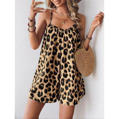 J 84378 Leopard Print Halter Jumpsuit 豹纹挂脖性感连体裤