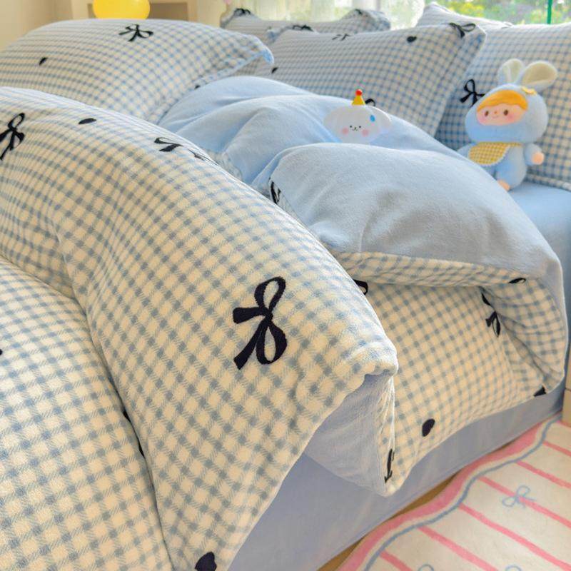 卡通牛奶绒被套单件冬季加厚珊瑚绒被罩单买保暖宿舍单人加绒被套,床上用品,学生床品套件,淘宝优惠券,粉丝福利购,淘宝优惠卷