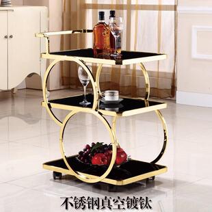 酒店餐厅上送餐车三层不钢茶水车点心蛋锈糕A229车小餐菜边移动推