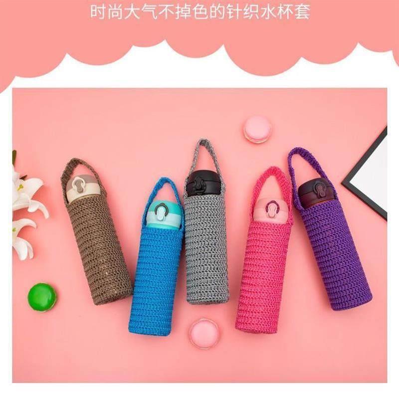 杯套手工编织水杯套隔热防烫手提斜跨保温杯玻璃杯通用水杯套图片