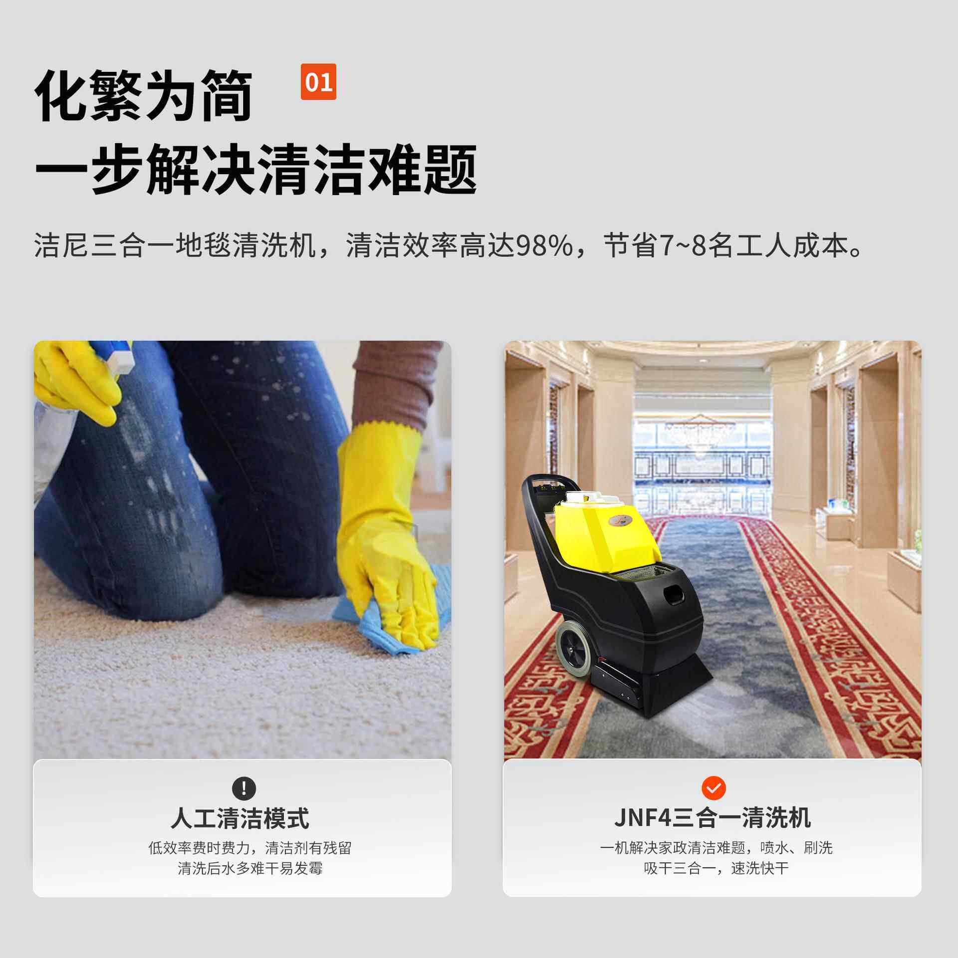 吸洁尼商用地毯合清洗FRU机宾馆酒店帘毛毯喷抽三一蒸汽滚刷抽窗