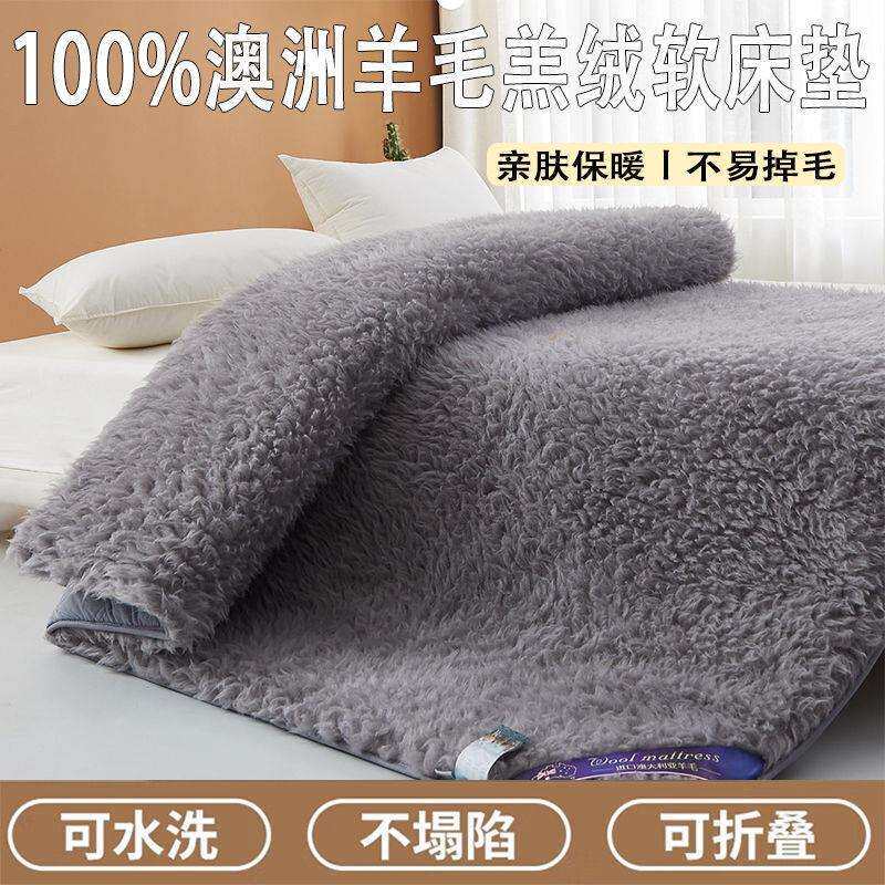 褥子澳洲床垫加厚宿舍家用羊毛羔绒保暖床冬季垫被冬天软垫褥子..
