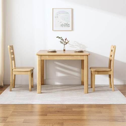 全实木桌组合椅现代简约中式餐原木小桌户型饭p709正方形家用四方