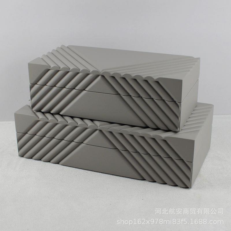 现代简约创意木质烤漆首饰盒装饰盒样板房售楼处桌面软装摆设工艺