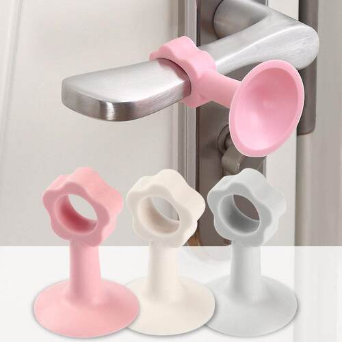 No-drill silicone door stopper for bathroom doors, door top