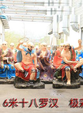 日本进口十八罗汉神像1.6米伏虎罗汉达摩祖师降龙罗汉寺庙树脂佛