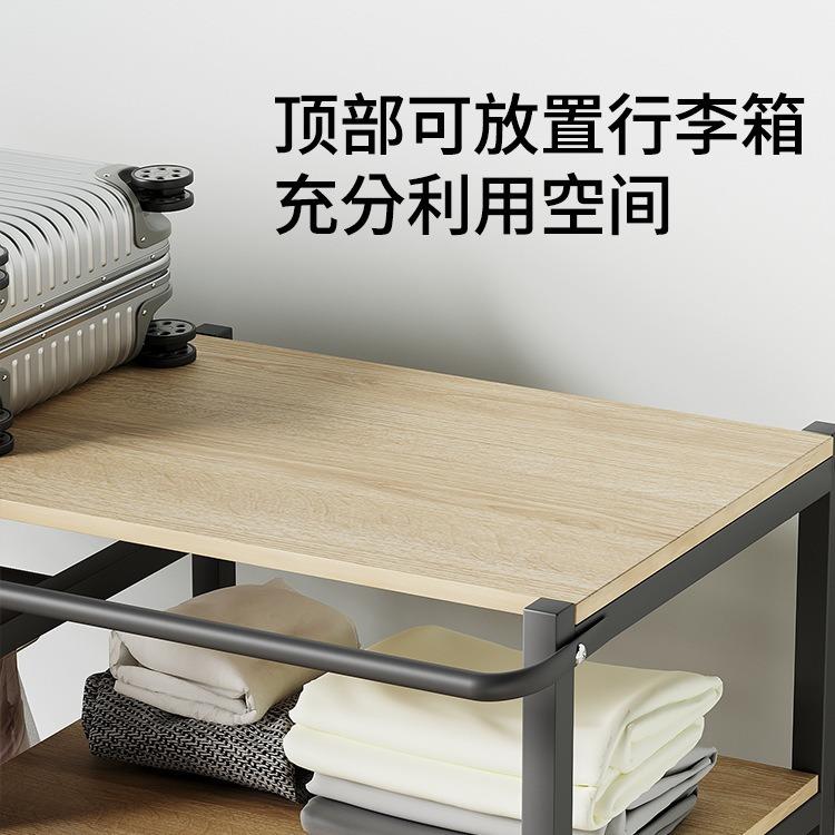 简易衣柜家用收卧室耐用出租房衣橱防尘外罩拉纳柜房帘间522组装