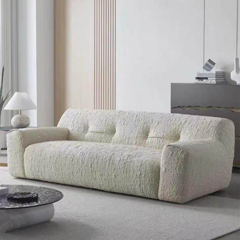 意式极简布艺沙发创意设计师大小户型奶油风少女心蝴蝶结直排沙发