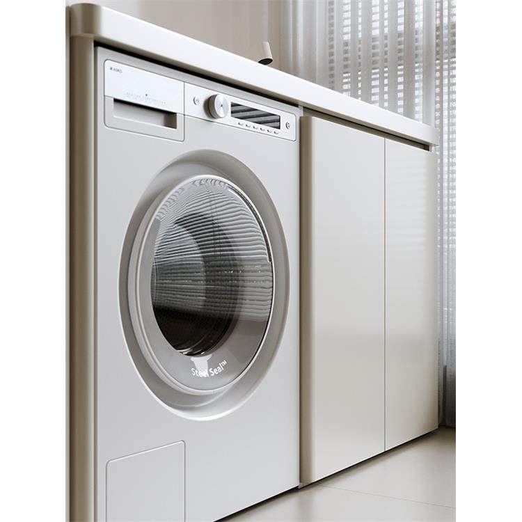 新款烤漆不锈钢阳台滚筒洗衣机一体台盆柜组合洗衣柜伴侣切角定制