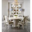 北美女王系列实木大理石圆形餐桌和椅子组合现代简单 纳维 斯堪