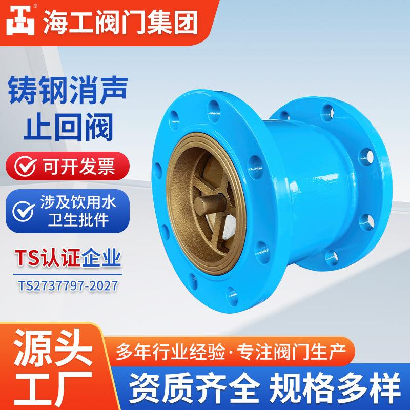 铸钢止回阀HC41X-16C单向阀逆止阀DN100海工防回流集团橡胶密封
