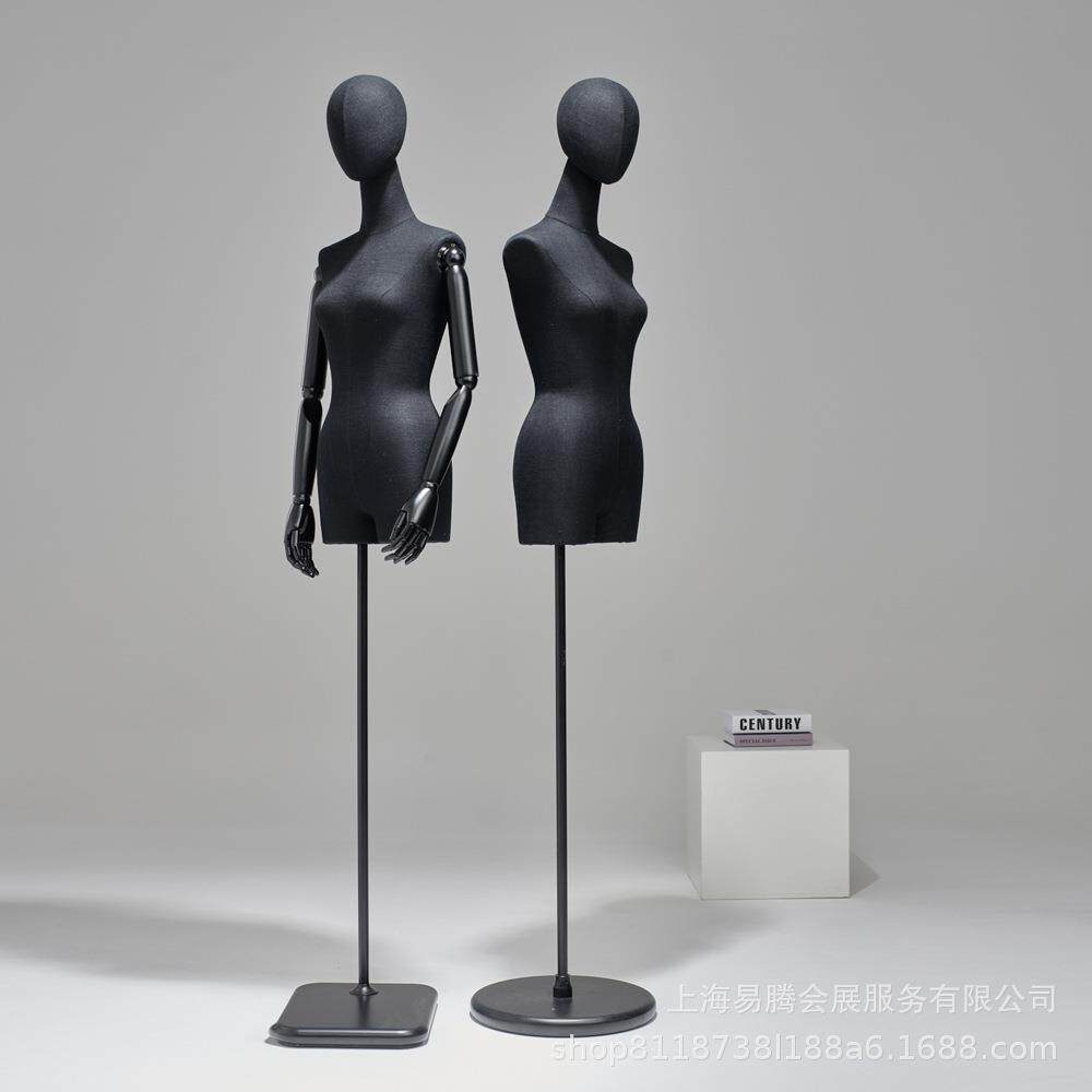 黑色长脖子模特女全身模特架子展示架橱窗假人偶模型女全身半身