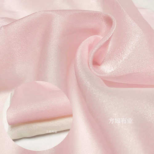 扬州纱 欧根纱布料 汉服襦裙春夏连衣裙雪纺面料 本白 闪光亮彩色