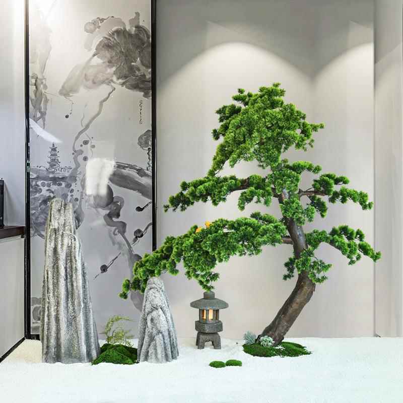忆乡村新款假山石室内阳台花园造景户外头庭FF157院置中新布式装