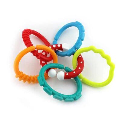 18 Pcs Teether Ring Links Stroller Toys Infant Rings Rattle