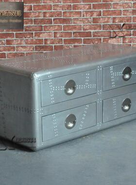 lft工铝业风个性四斗柜皮铆钉服复古VRK做旧装饰收纳柜装店o酒吧