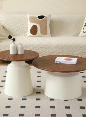 奶油风北欧公寓茶几客厅家用小户型简约民宿茶几马提尼圆形小xKW