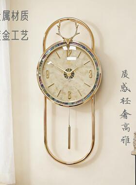 好时光全金属新款时钟客厅静音时尚简约轻奢挂钟装饰墙合金钟表