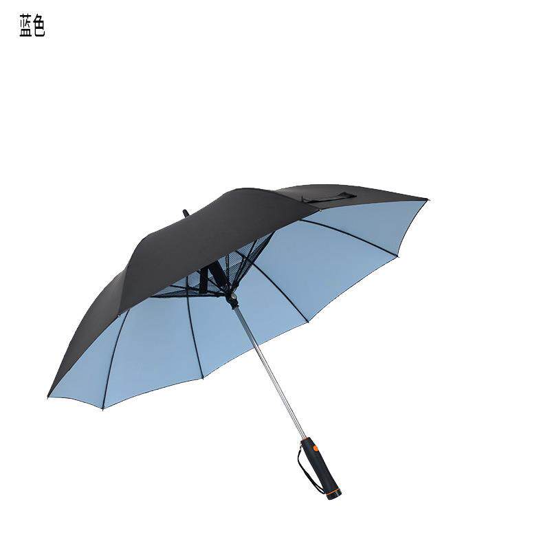 新款直销防晒清凉风扇晴雨两用防紫外线遮晒黑胶雨伞定印LOGO礼品