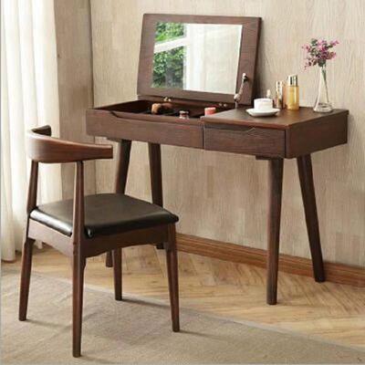北欧风格梳妆台全实木多功能型卧室家具现代简约化妆台
