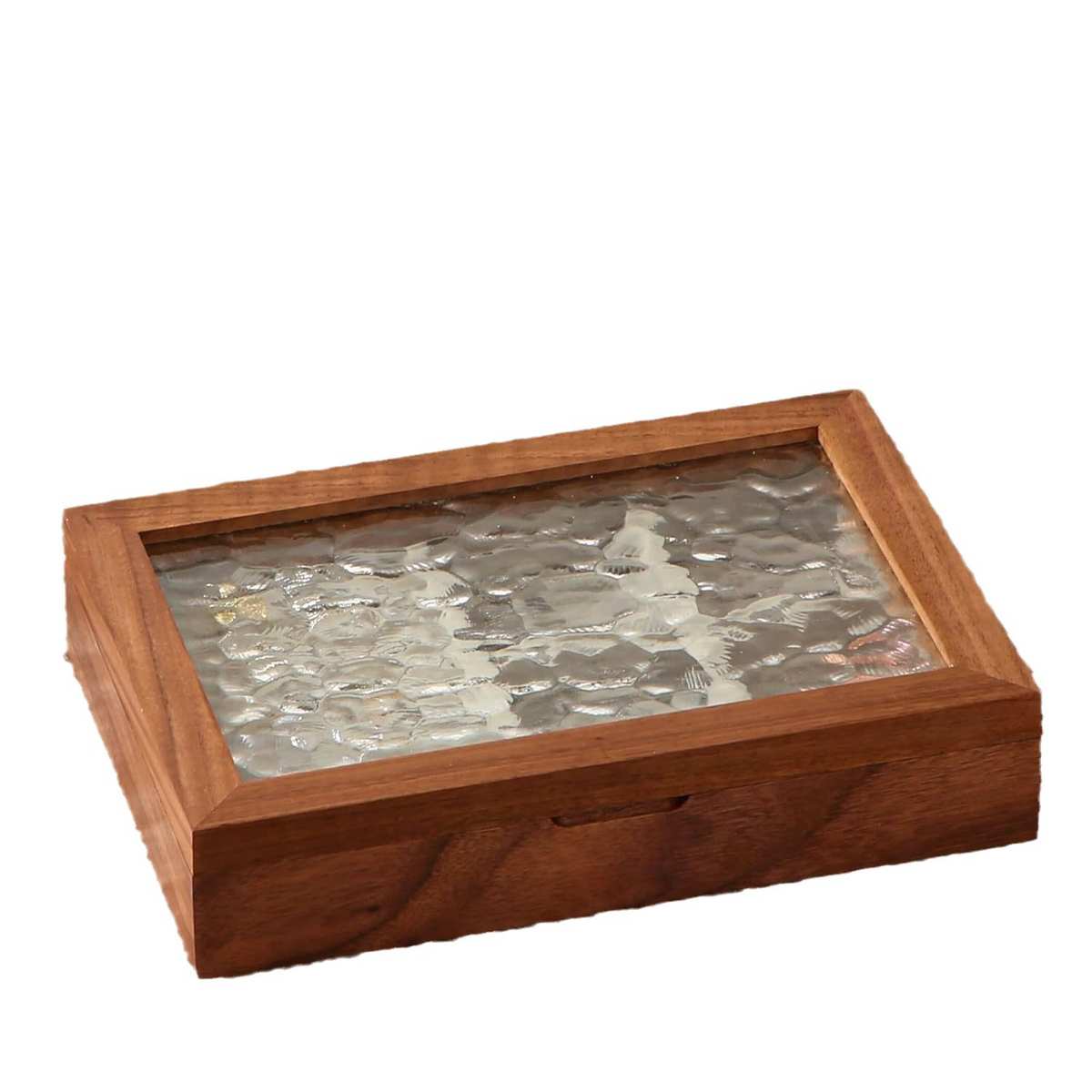 木制展示盘首饰盒胡桃木复古饰品收纳带大存储空间木盒珠宝看货盘