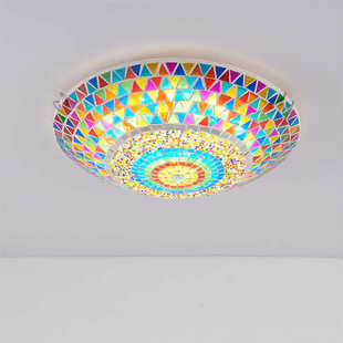 复古浪漫土耳其马赛克彩色吸顶灯咖啡厅西餐厅酒馆玄关楼道走廊灯
