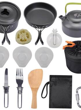 Outdoor Camping Cookware Kit Aluminum Cooking Pots Set Wa