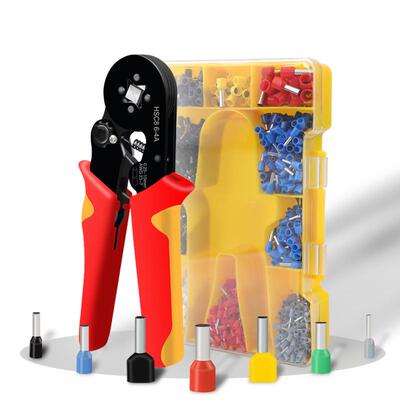 1200pcs冷压端子HSC86-4压线钳欧式管型接线端头压接钳专用卡压