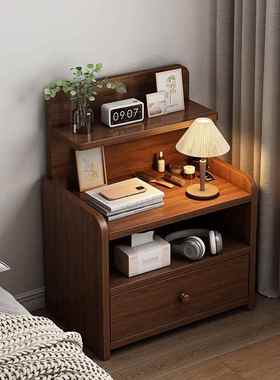 床头柜简约现代实木腿储物柜小型简易卧室家用2024新款床头置物架