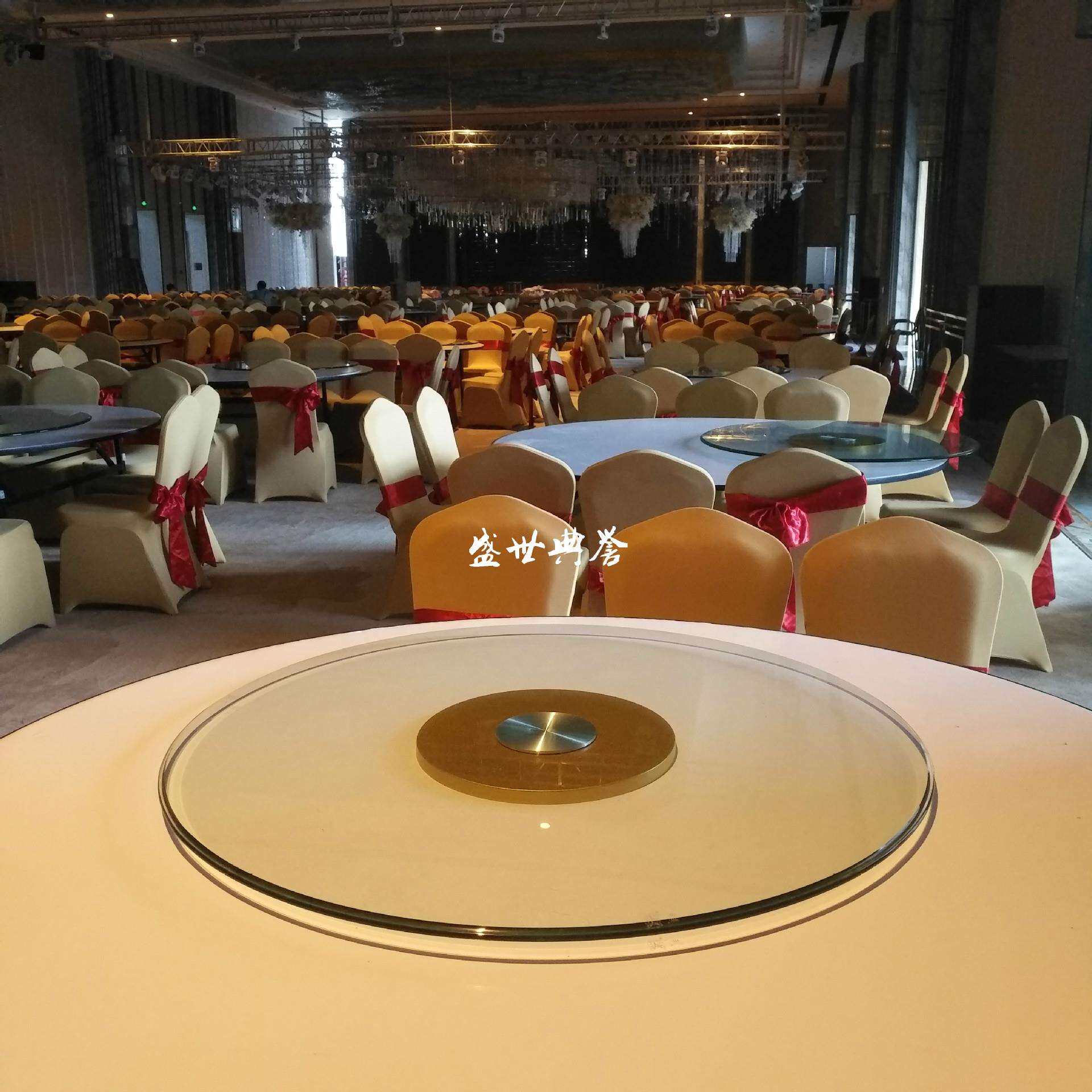 上海酒店宴会厅宴会家具直销 宴会中心钢化玻璃转盘 婚宴酒席转盘