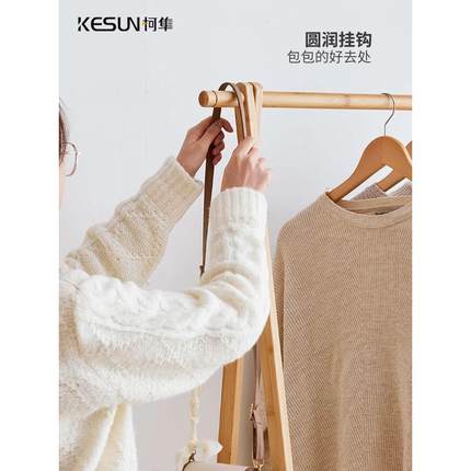 批发衣架落地卧室挂衣架可折叠房间挂衣服的架子日式家用简易衣帽