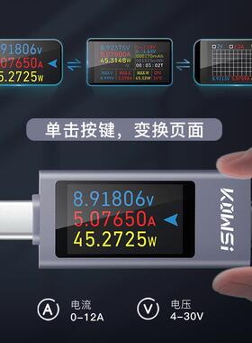 高档科微电斯TPC手充器usb测仪直流数试显电流表电压表库仑计功机