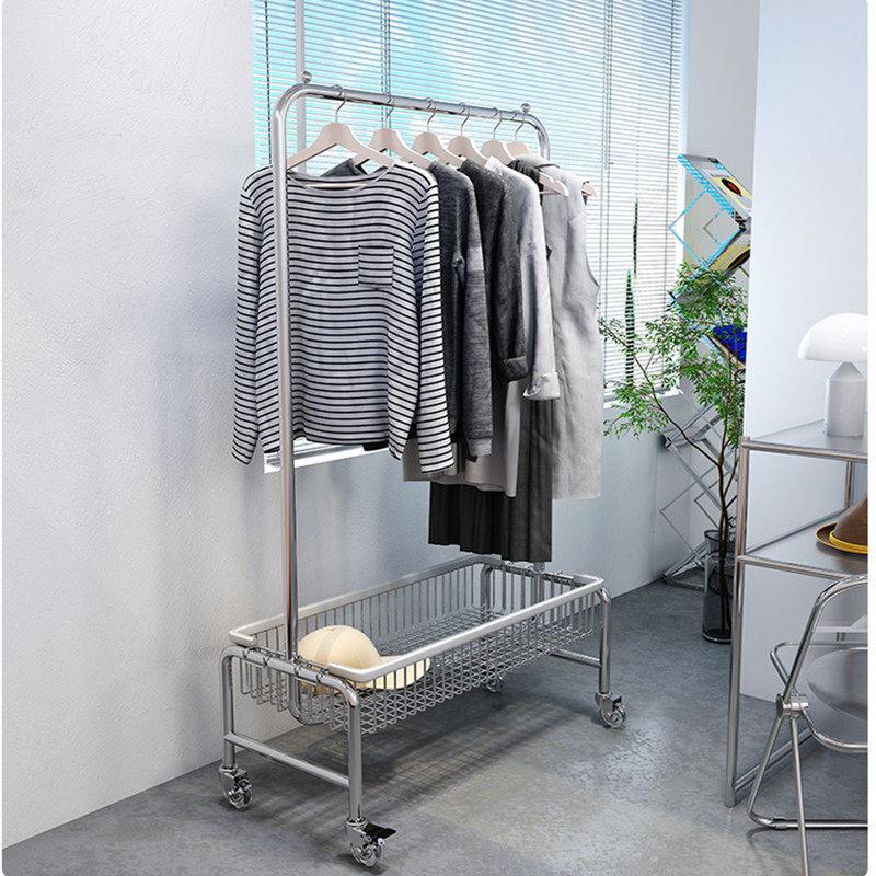 服装店展示架挂衣架带轮子货架卖场龙门架带篮筐侧挂架可移动挂架