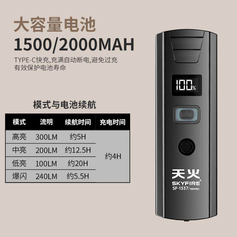 天火自行车夜骑前灯超亮骑行手电筒充电山地车单车骑行装备配件