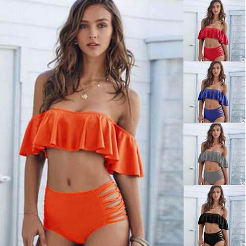 Women's binding style, big ruffle edge, strapless, one