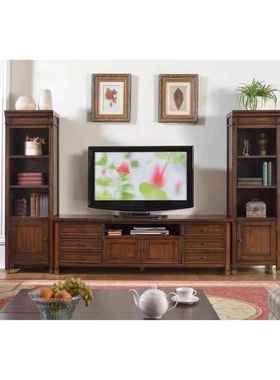 美古式村实木电MMI视复客厅乡斗柜柜边柜组合