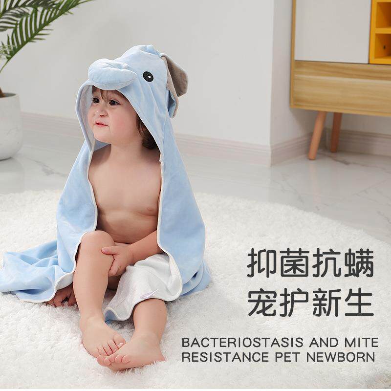 儿童浴袍斗篷竹纤维婴儿浴巾连帽儿大童游泳洗澡冰凉一夏吸水