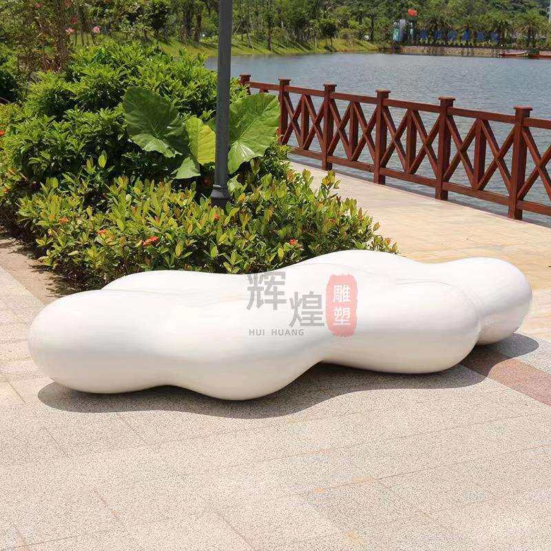 玻璃钢户外美陈艺术坐凳座椅商场创意公共休闲等候椅长凳造型镂空