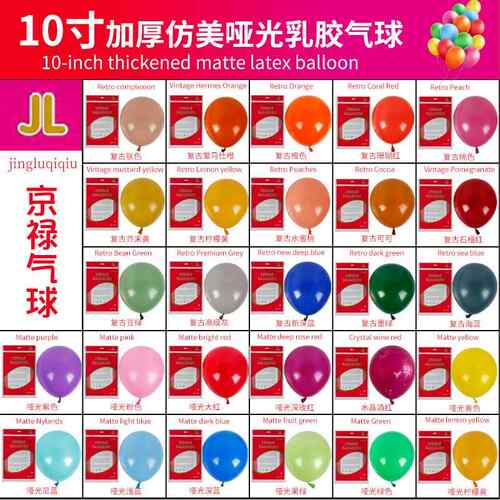 10寸2.2克哑光复古气球婚房布置生日派对装饰乳胶气球厂家