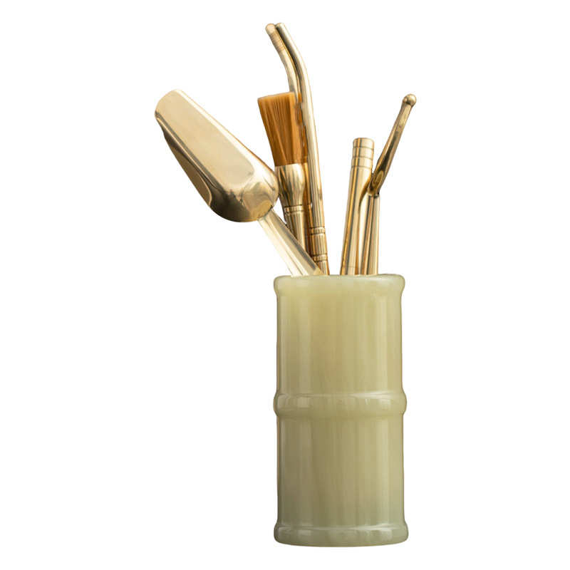 茶道功夫瓷盖组筒置茶针虑茶配件套装茶茶道古君子六茶道青玉夹