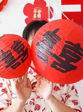 结婚红色喜字灯笼中式囍字婚礼树挂摆件新娘拍照道具婚房布置装饰