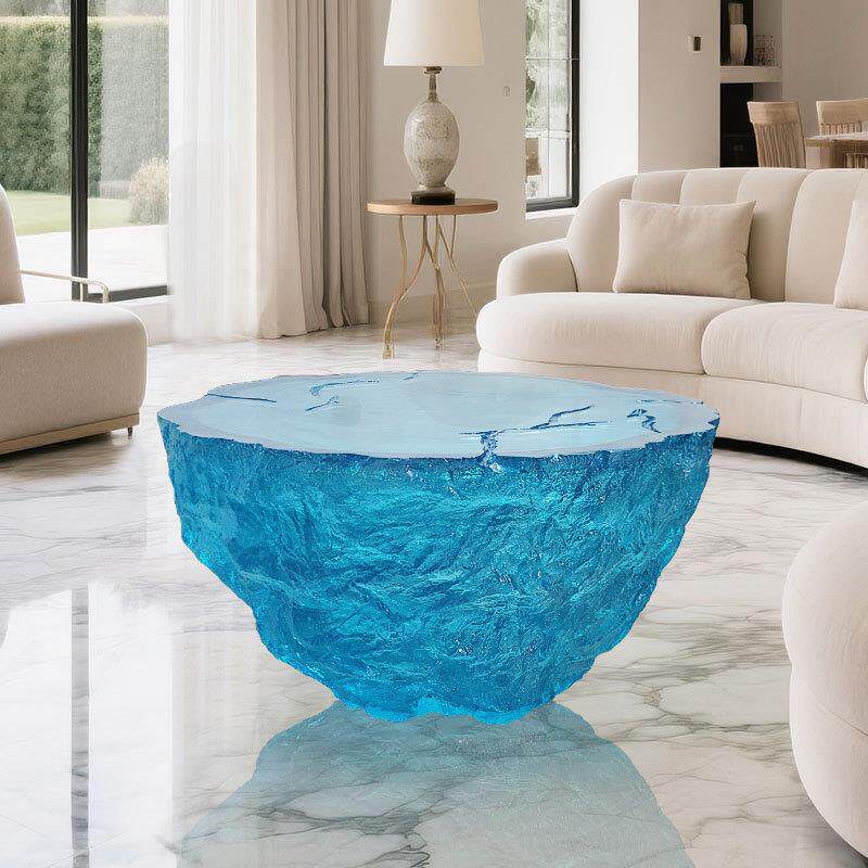 新款现代抽象透明树脂茶几雕塑摆件酒店大堂现代创意装饰品厂家