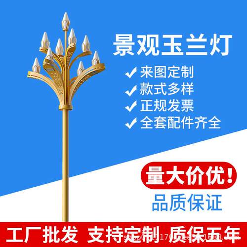 厂家led玉兰灯市政景观6米8米户外园林八叉九火杆灯道路灯